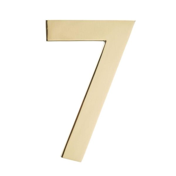 Perfectpatio Floating House Number 7Polished Brass 4 in. PE165795